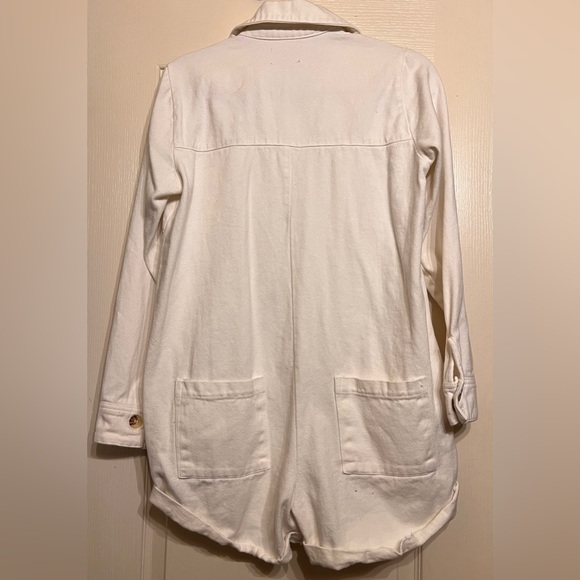 MUMU White Button-Up Women's One Piece - Picture 6 of 7